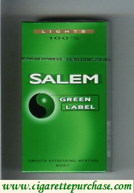 Salem Green Label 100s Lights cigarettes hard box